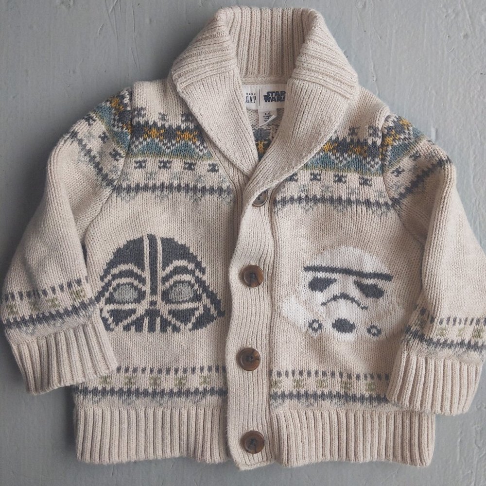 Gap baby Star Wars Oatmeal Heather Cardigan 6-12 months